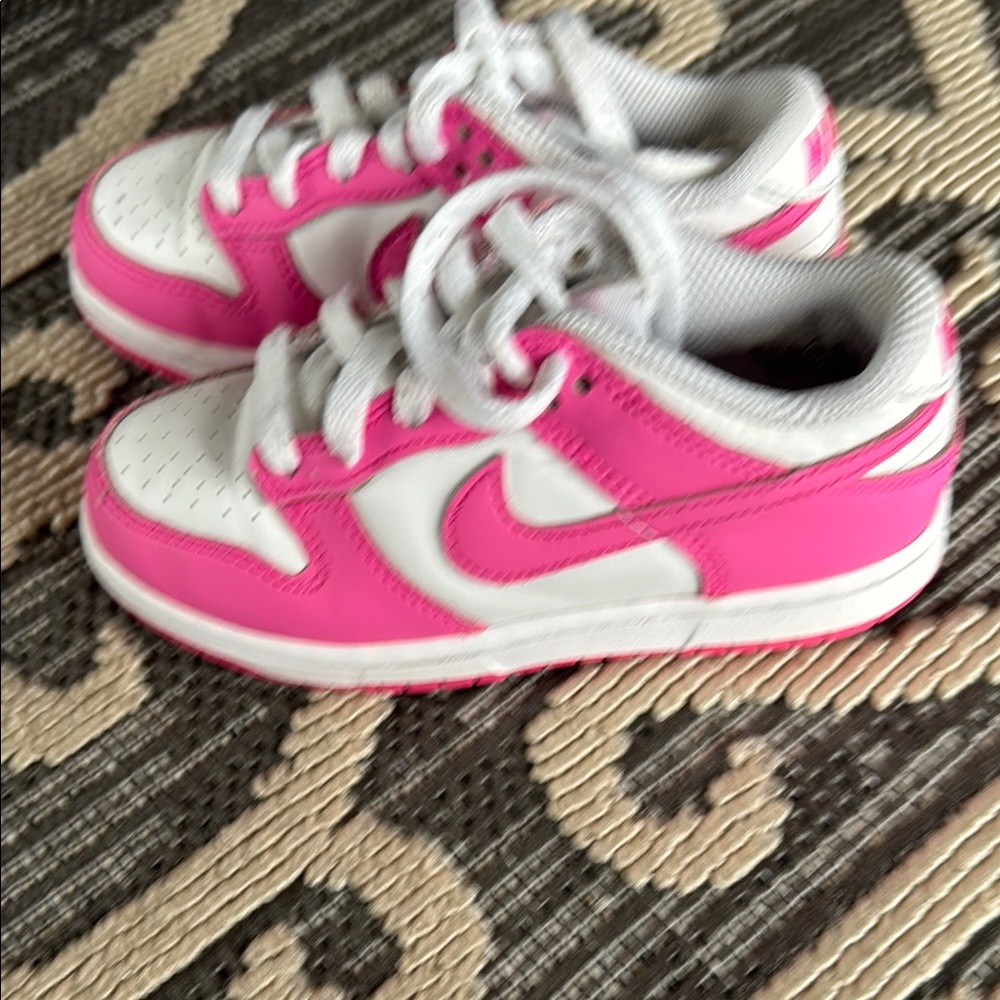 Nike Kids Pink and White Sneakers